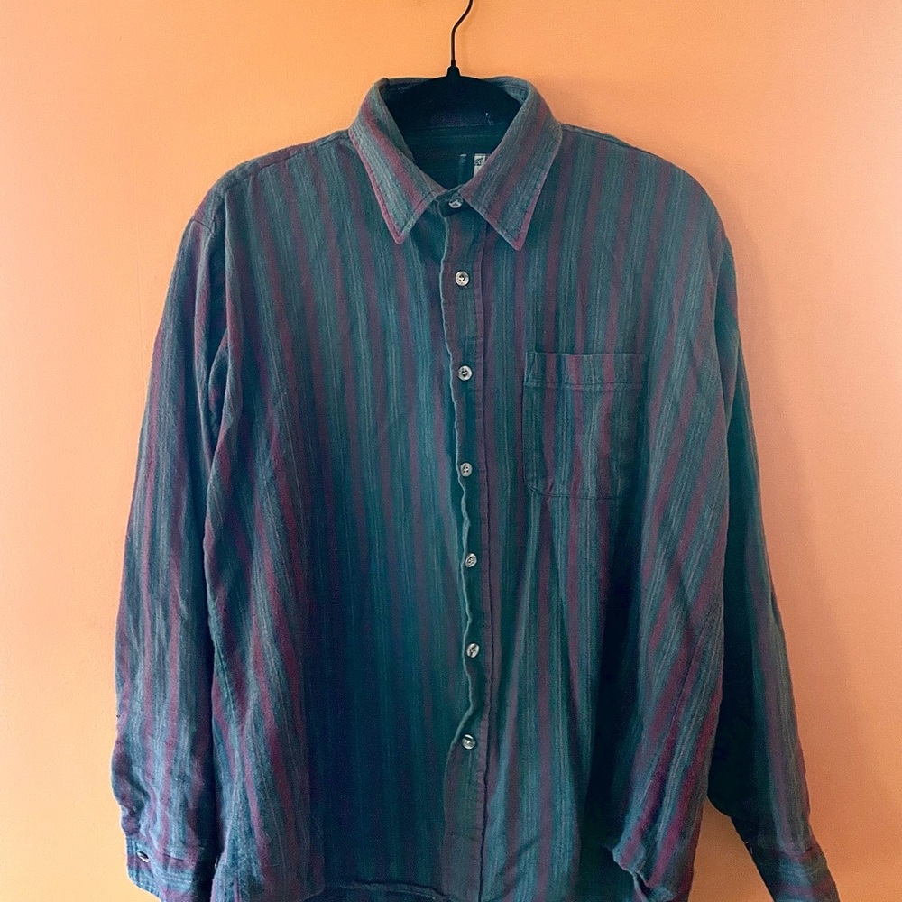 Vintage Striped Button-Up Shirt